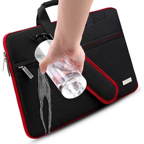 New Hseok Laptop Shoulder Bag in Black/Red‎ - Picture 8 of 12